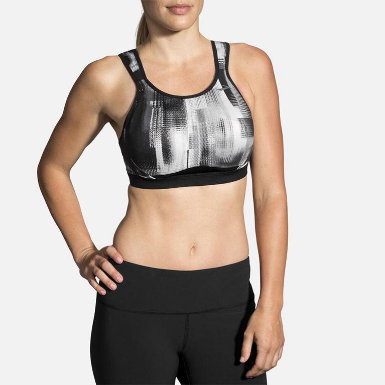 Brooks Maia Sports Running Bra - Women's - Grey (68531-UHOT)